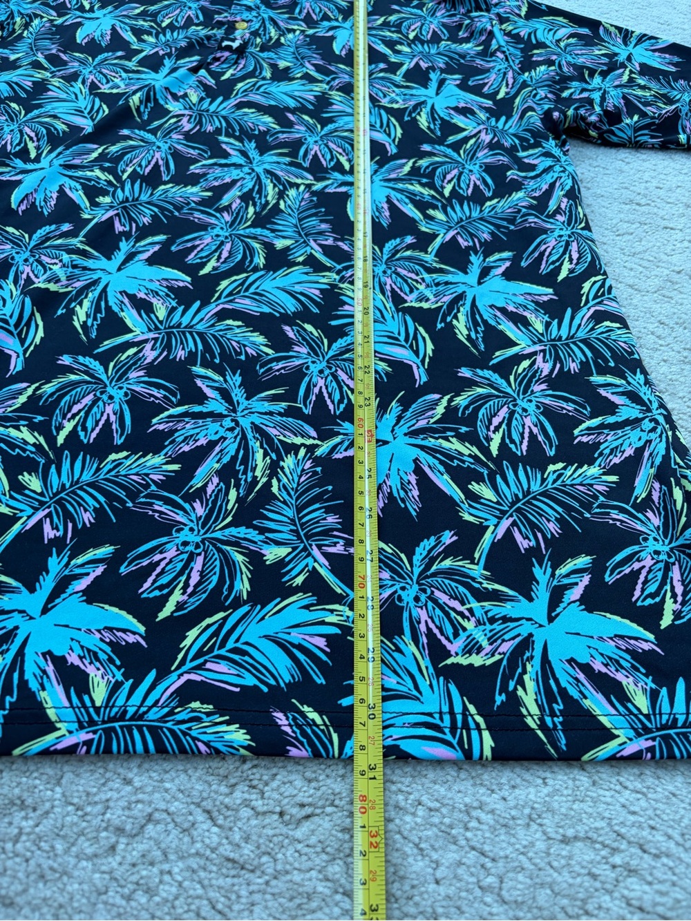 Lofty Llama Men’s Size XL Extra Large The Palmer Neon Palm Tree Golf Polo - Picture 7 of 8
